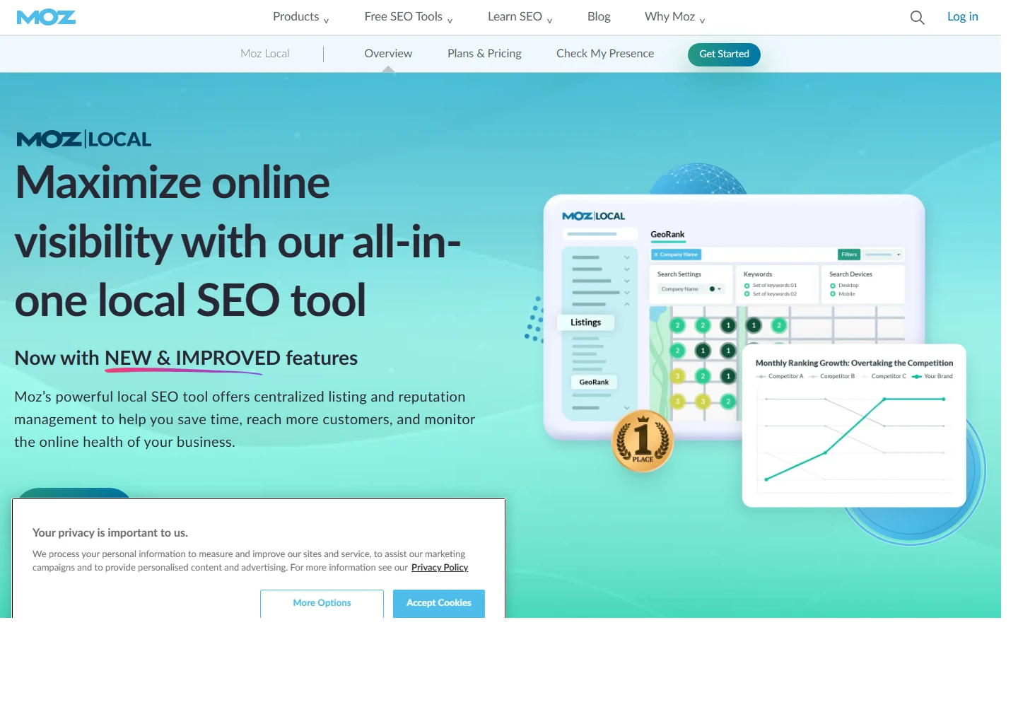 Moz Localのランディングページ