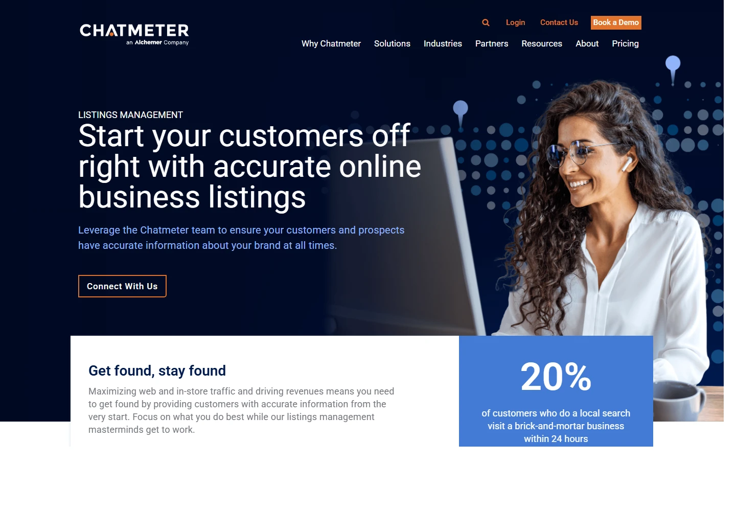 Chatmeterのランディングページ