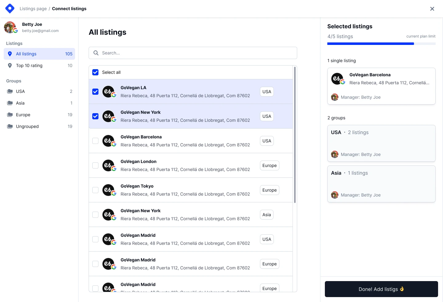 Connect your Google Business Profile locations in Localith